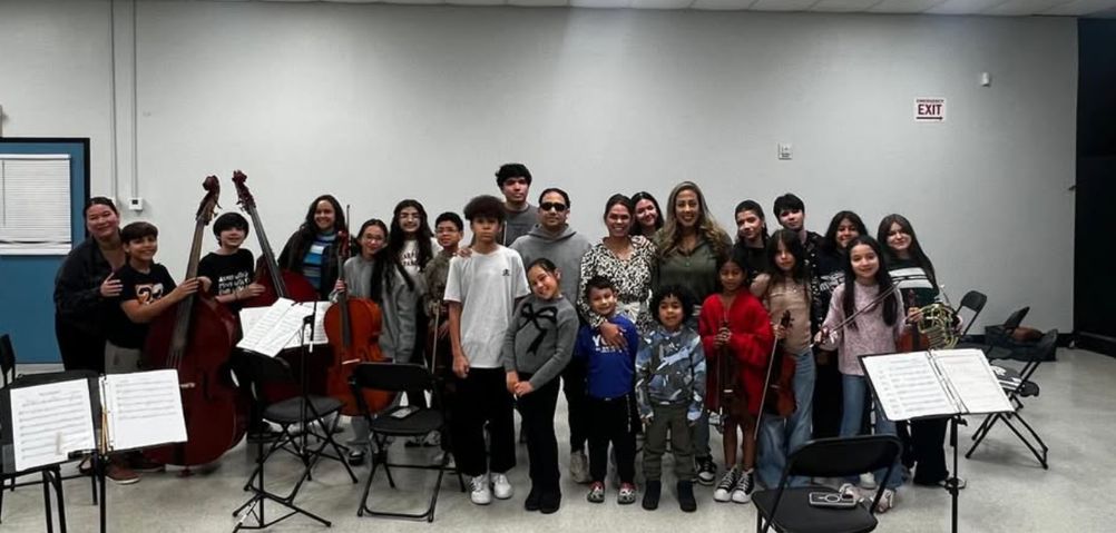 Young musicians and instructors after a Foundation ensemble session