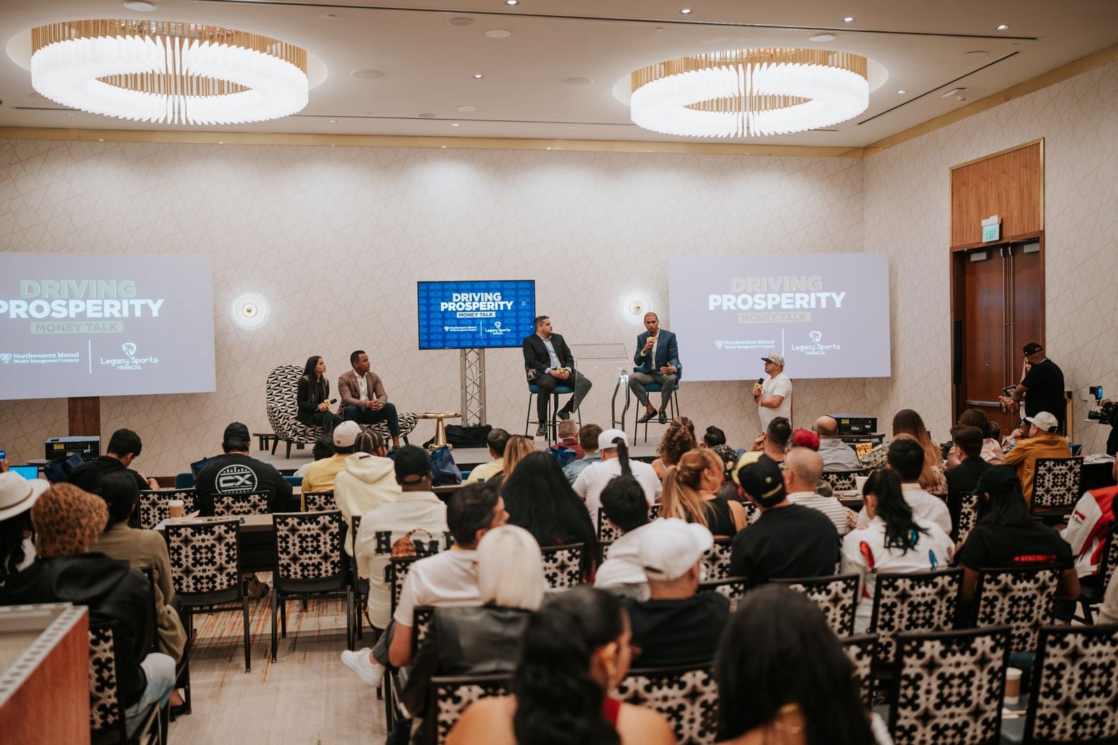 The Driving Prosperity money talk panel in front of a full room at The Latin Music Hub Conference